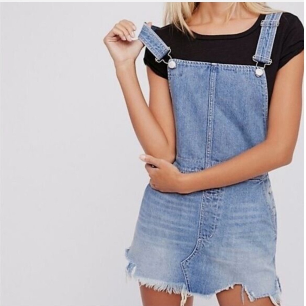 Free People Torn Up Denim Jumper - Picture 4 of 12
